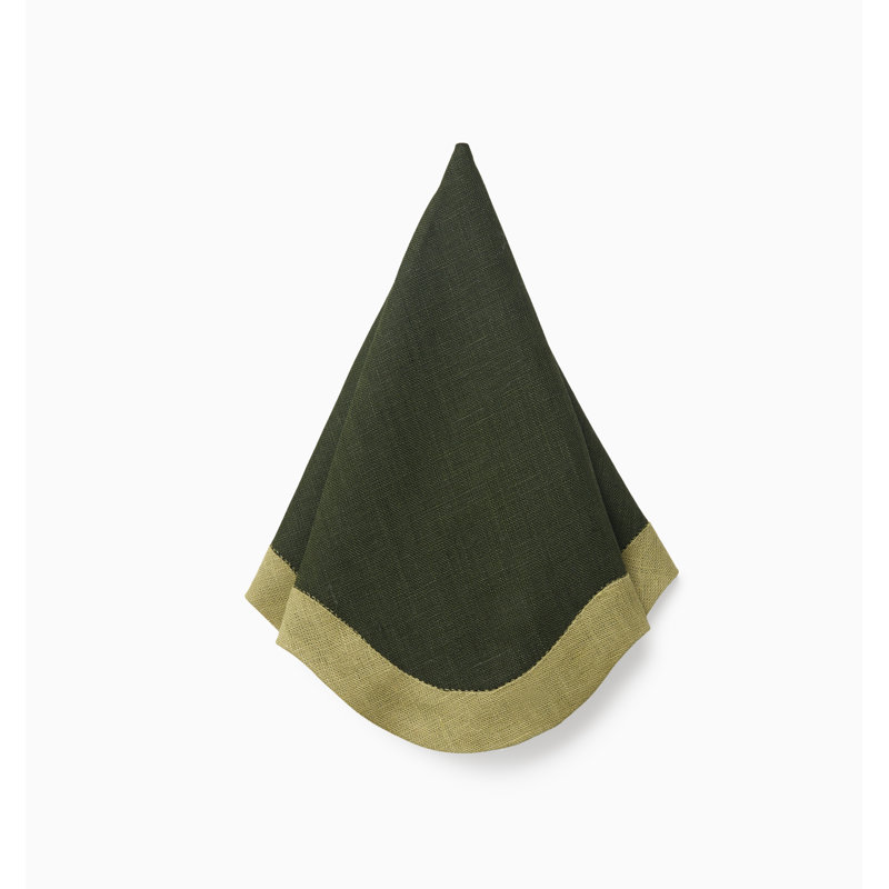 Ondulato Linen Novelty Napkins, Forest/Celadon