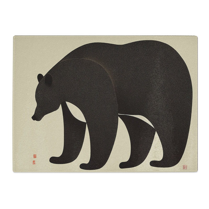 Japanese Bear  Glass Chopping Board