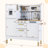 Height Adjustable Kids Play Kitchen, 3-Level Wooden Pretend Playset with Realistic Sounds, Telephone, Stove, Fridge, Microwave, Removable Sink, Water Dispenser, Grows with Your Child Ages 3+(white)-98259489