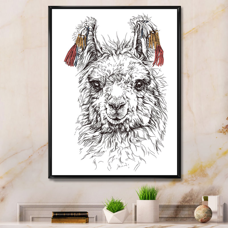 «Cute Lgbt Lama Alpaca», impression sur toile, H 12 po x l 8 po, Cadre flottant noir