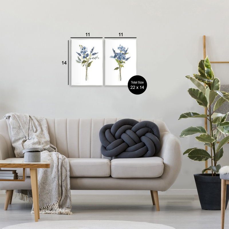 Geranium Sprig Bundles, ensemble de 2 plaques murales, design par Carol Robinson