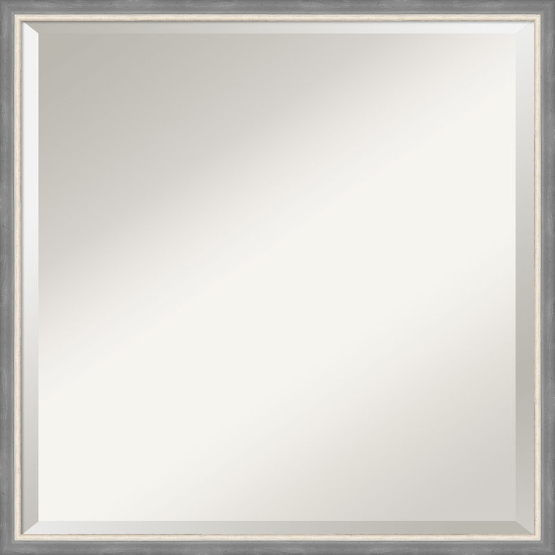 Camilya Solid Wood Wall Mirror, 21.25" x 21.25", Square, Blue