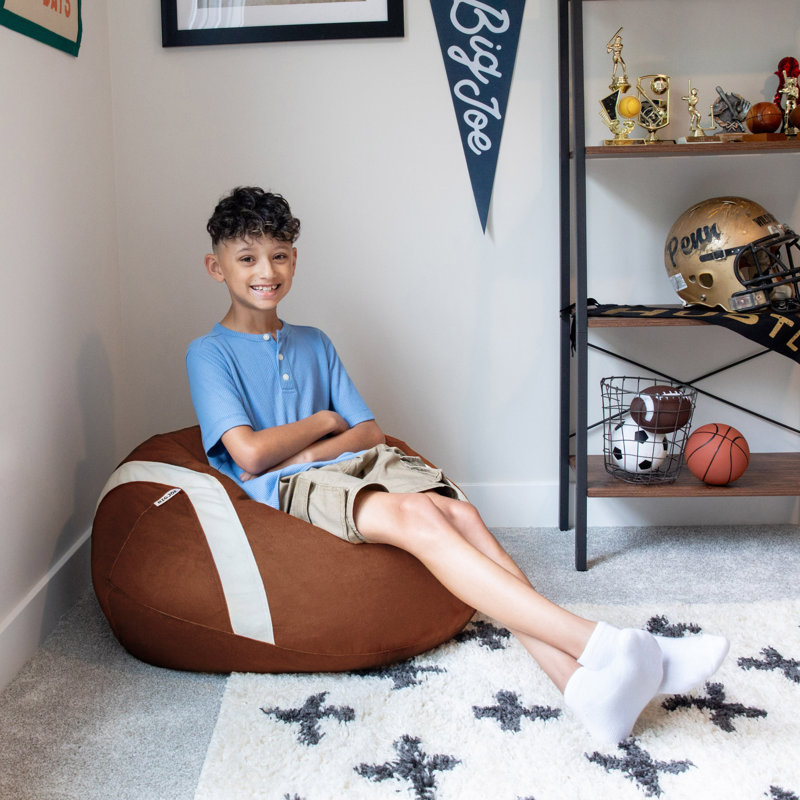 Fauteuil à billes Big Joe Sports, doux en polyester, 2,5 pieds, Football