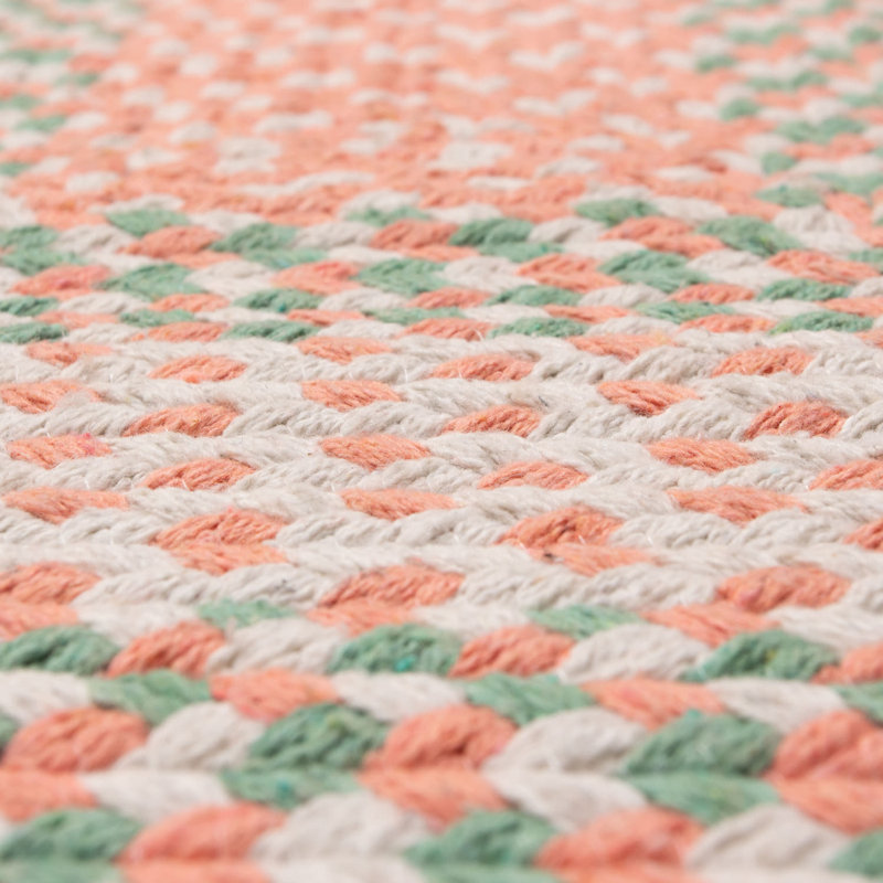 Waterbury Farmhouse Handmade Braided Coral Area Rug, Runner 2' x 6'