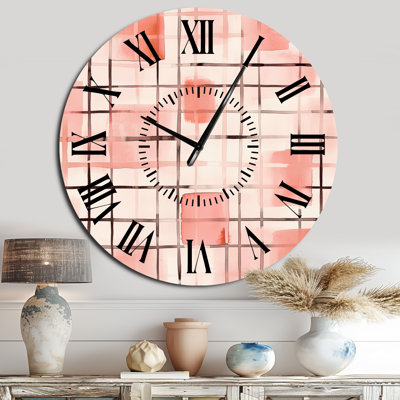Grille de fard à joues III - Horloge murale géométrique en métal silencieux