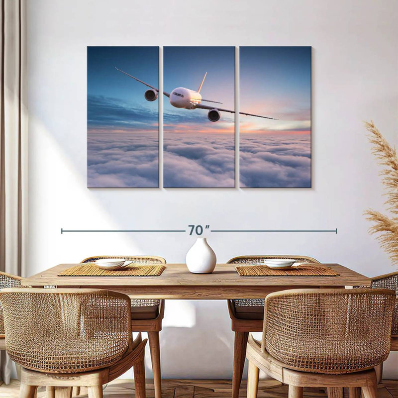Mehar Approaching Airplane, 36" H x 57" W