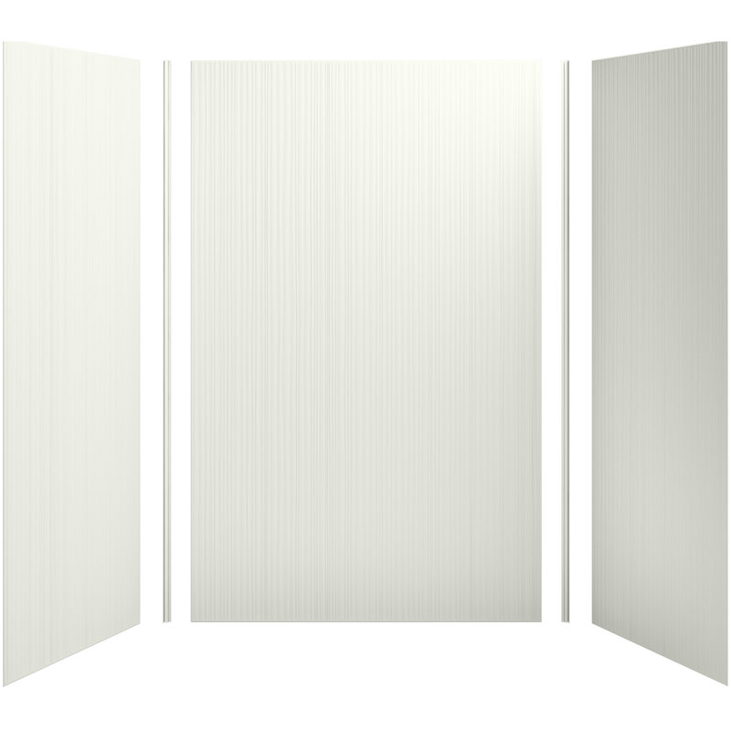 Choreograph Three Panel Shower Wall, 96" H x 60" W x 36" D, Ice Grey