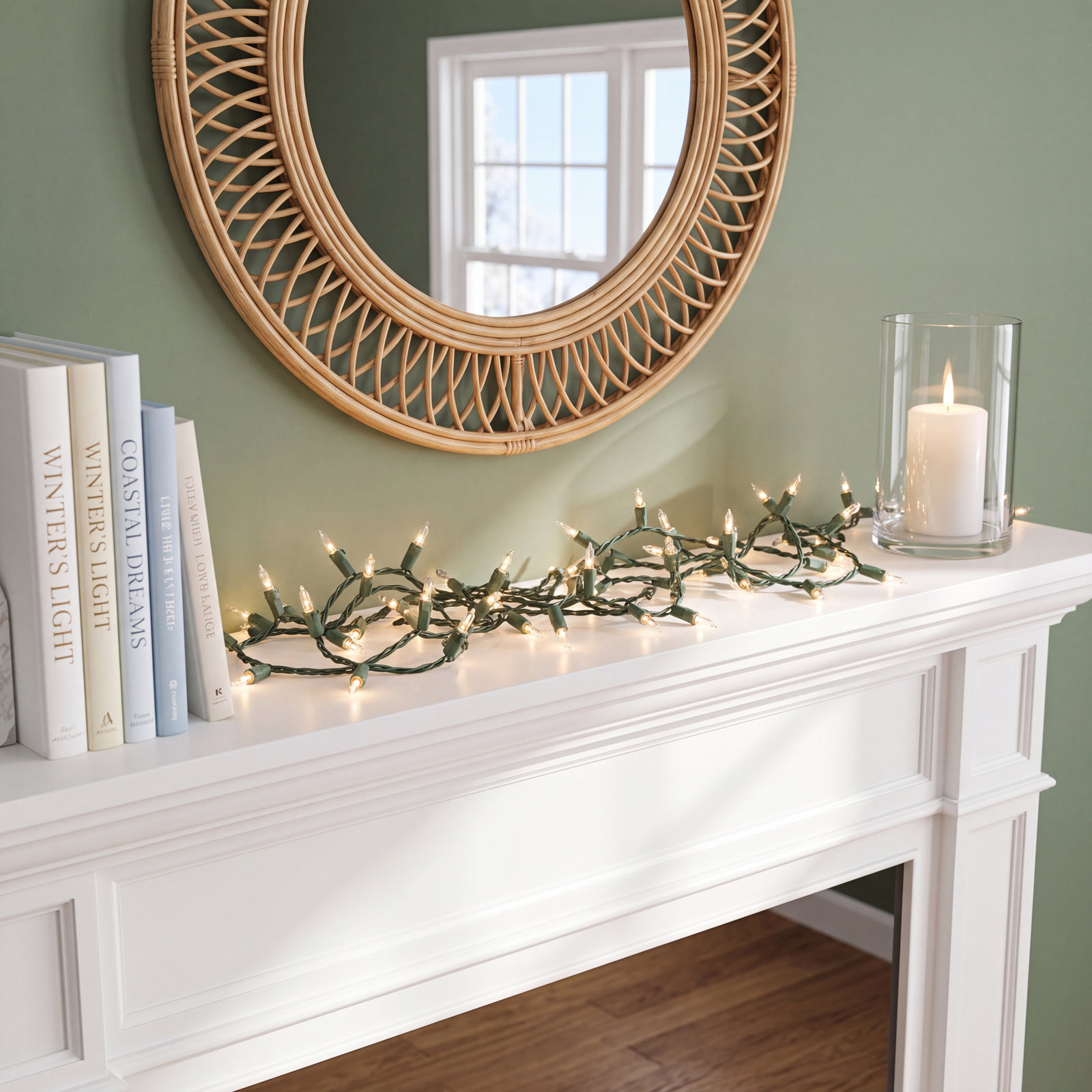 300-Light Garland Glass String Lights, Red and Green