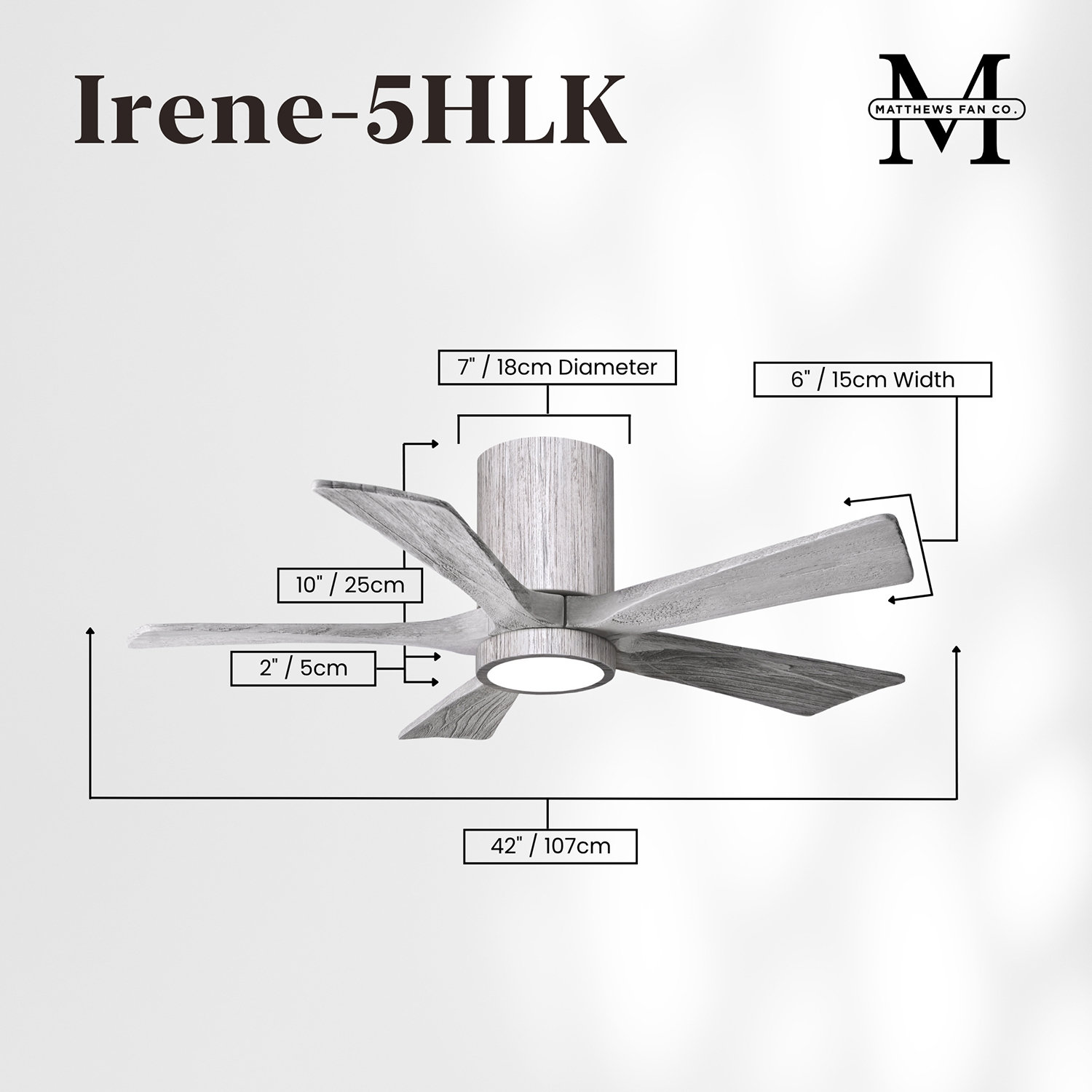 Irene Ceiling Fan with LED Light Kit, Barn Wood Tone, 42", Barn Wood Tone