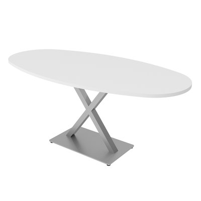 Table de conférence ovale pour bateau avec base x
