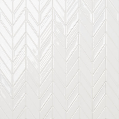 Overlay 10.71 in. X 12.24 in. Glossy Chevron Porcelain Mosaic Wall Tile (0.91 Ft. / Sheet)