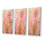 «Boho Glam Gold Feather Pink Flowers», 3 pièces sur toile