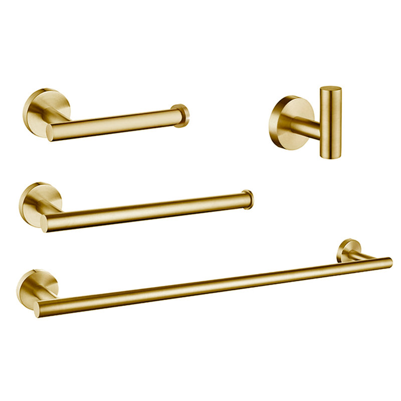 4 - Piece Bathroom Hardware Set, Brushed Brass