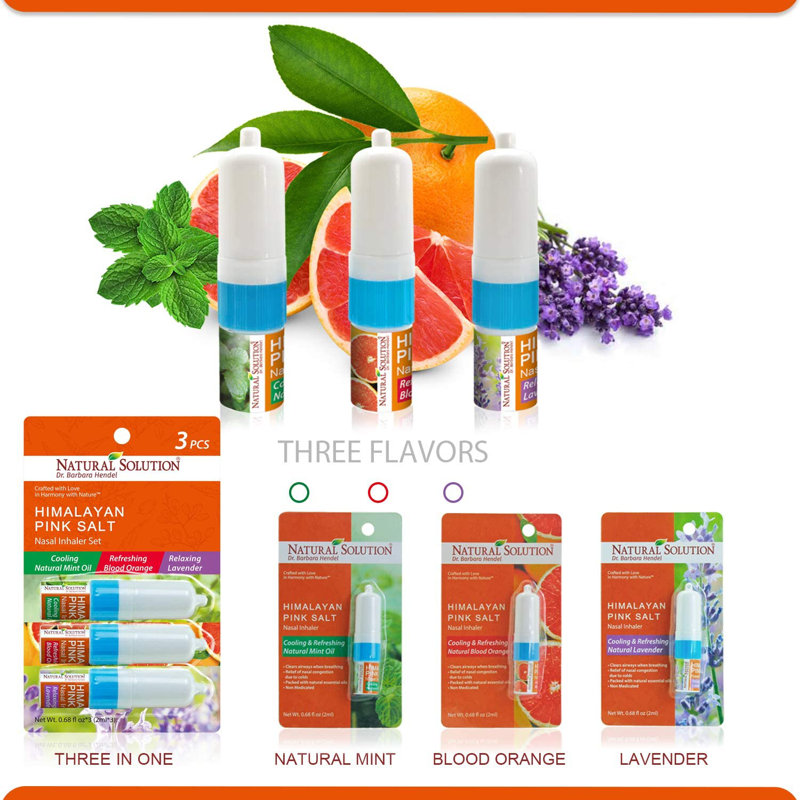 Natural Solution Salt Nasal Inhaler, Refreshing and Relaxing Sinus Pressure Relief