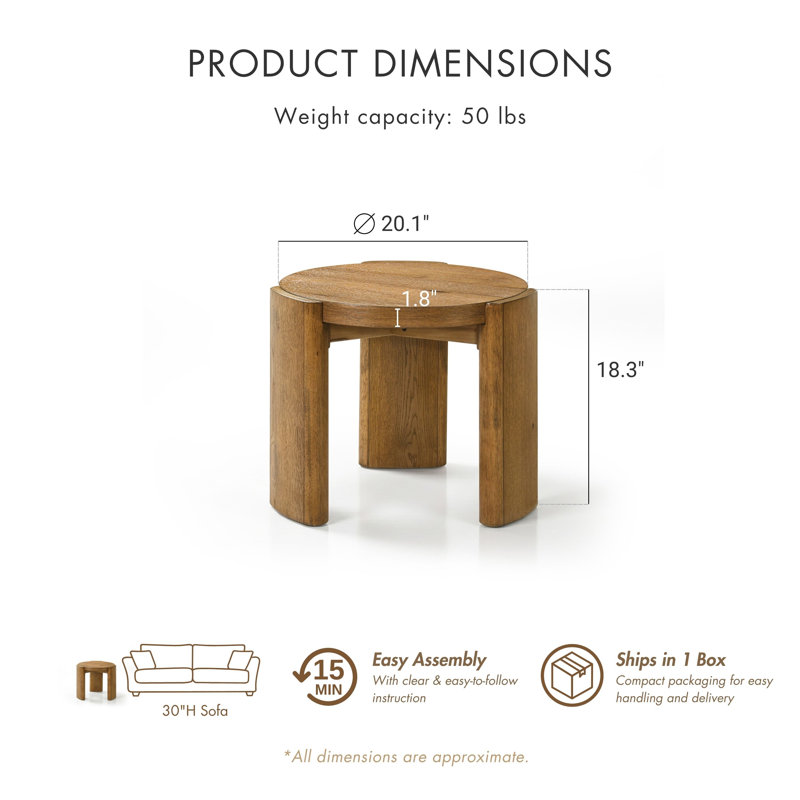 Table de bout avec socle Blitar