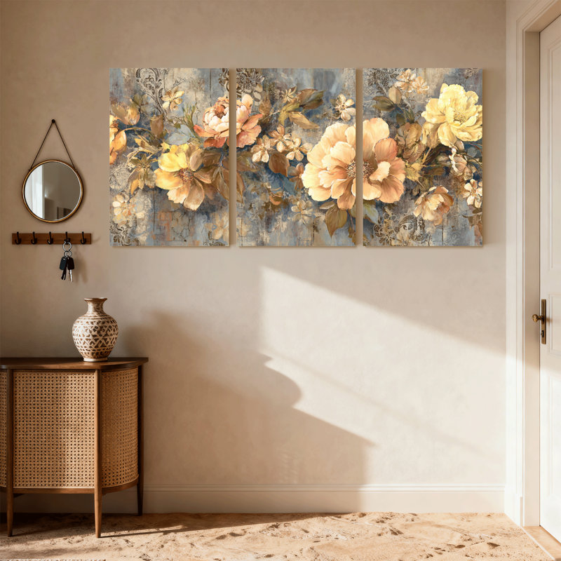 Ensemble de 3 reproductions d'art sur toile, H 30 po x l 60 po