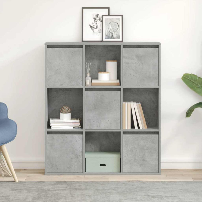 Bookcase 89X24x101.5 Cm Engineered Wood, Concrete Grey