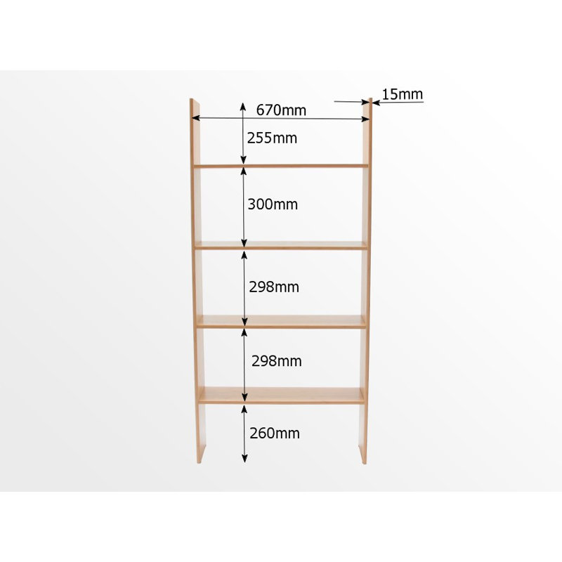 143cm H x 70.2cm W Solid Wood Standard Bookcase