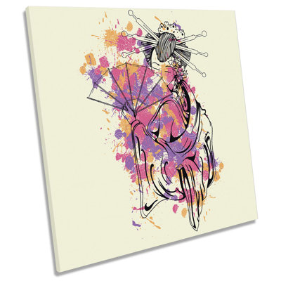 X8823 Geisha Girl Modern Japan - Wrapped Canvas Art Prints