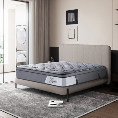 Rayonne épique à partir de matelas de 14 pouces: Certifié Certipur-Us, support de ressorts hélicoïdaux