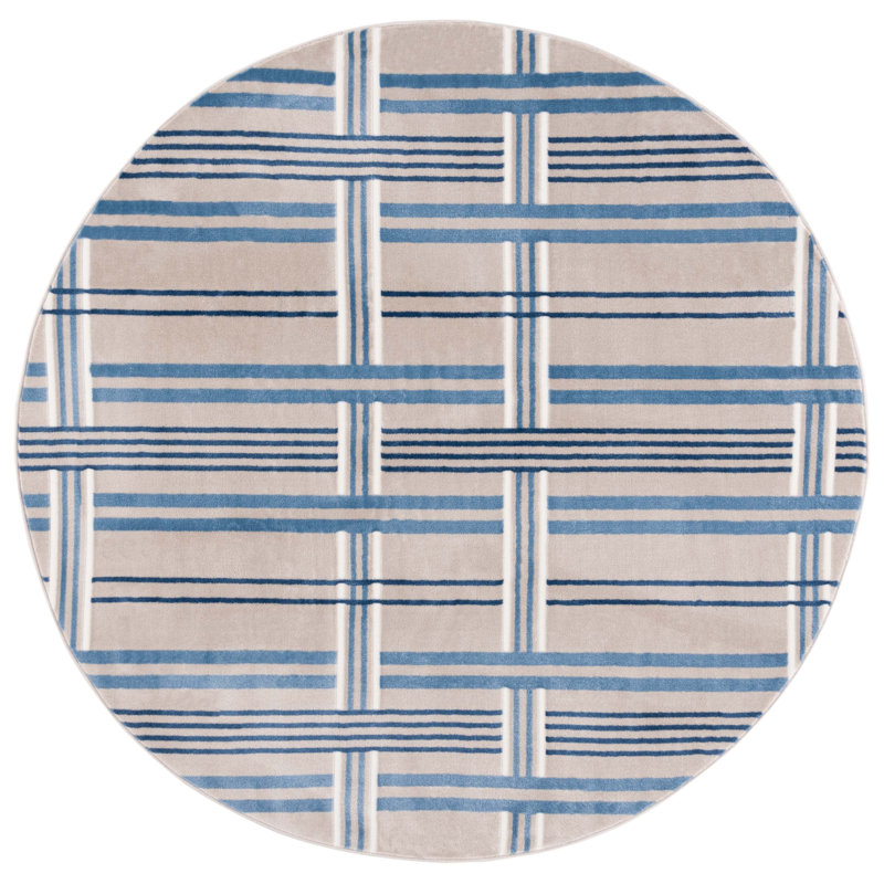 Eloi Performance Striped Rug, Round 6'7"