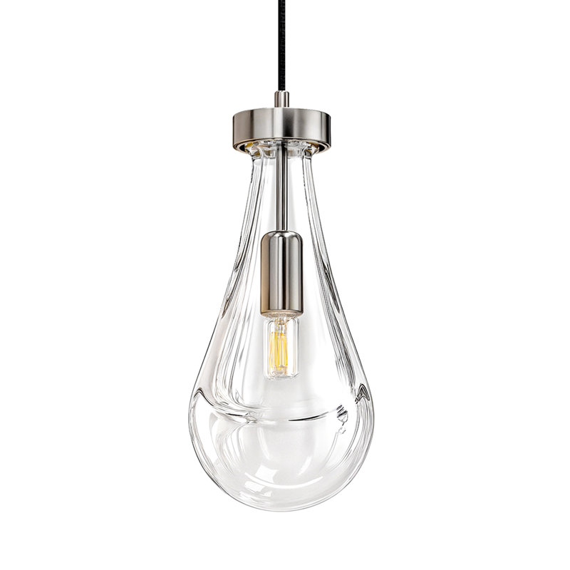 1 - Light Luxury Raindrop Single Pendant, Brushed Nickel