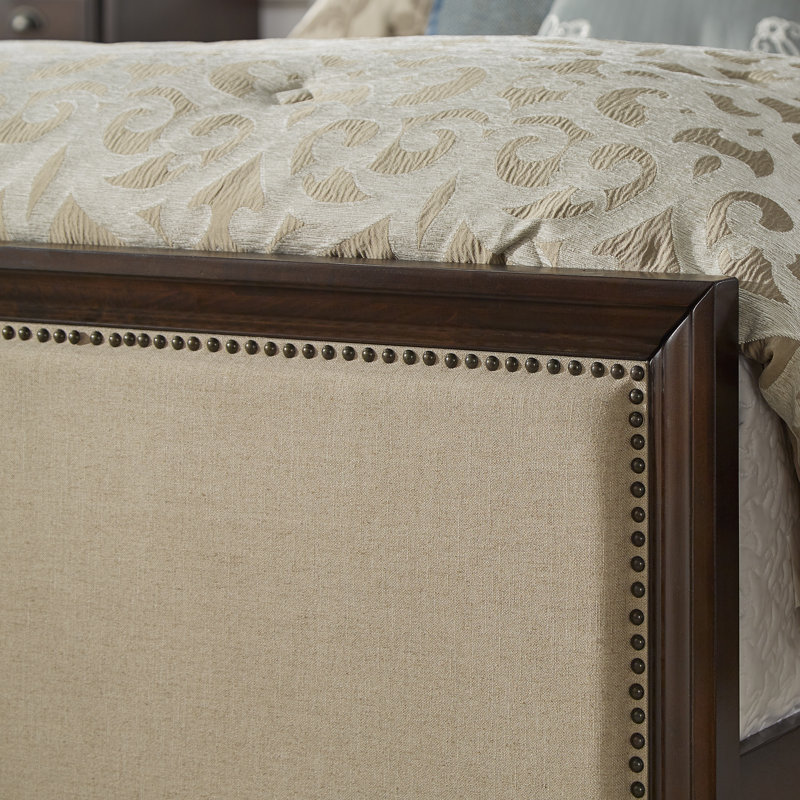Broseley Upholstered Standard Bed, Heathered Beige Linen, Queen