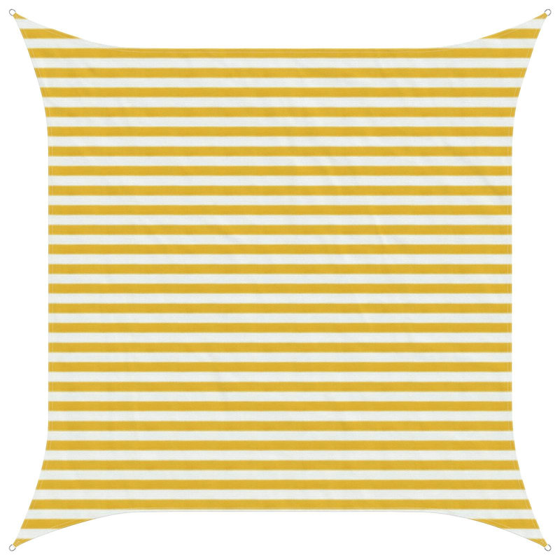 Vidaxl Sunshade Sail Canopy Screen Balcony Awning Canopy HDPE Rectangular, Yellow/White, 360cm W x 360cm L
