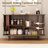 47''W x 29''H Buffet Sideboard Cabinet with Storage, Fluted Storage Accent Cabinet with Curvy Edge, Sliding Door, Credenza, Console Table for Living, Dining Room, Kitchen, Hallway