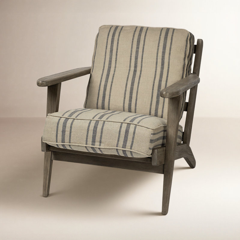 Fauteuil l 28 po Roxy, Mélange de coton gris / beige
