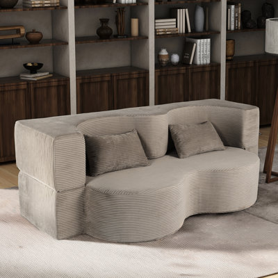 Convertible 75 Inch 21 Boneless Folding Bed With Memory Foam Mattress For Living Room, Three - Seater Compressed Sponge, Beige Microfiber Upholstery, Soft Seating, Medium Duty , Casual Appearance
