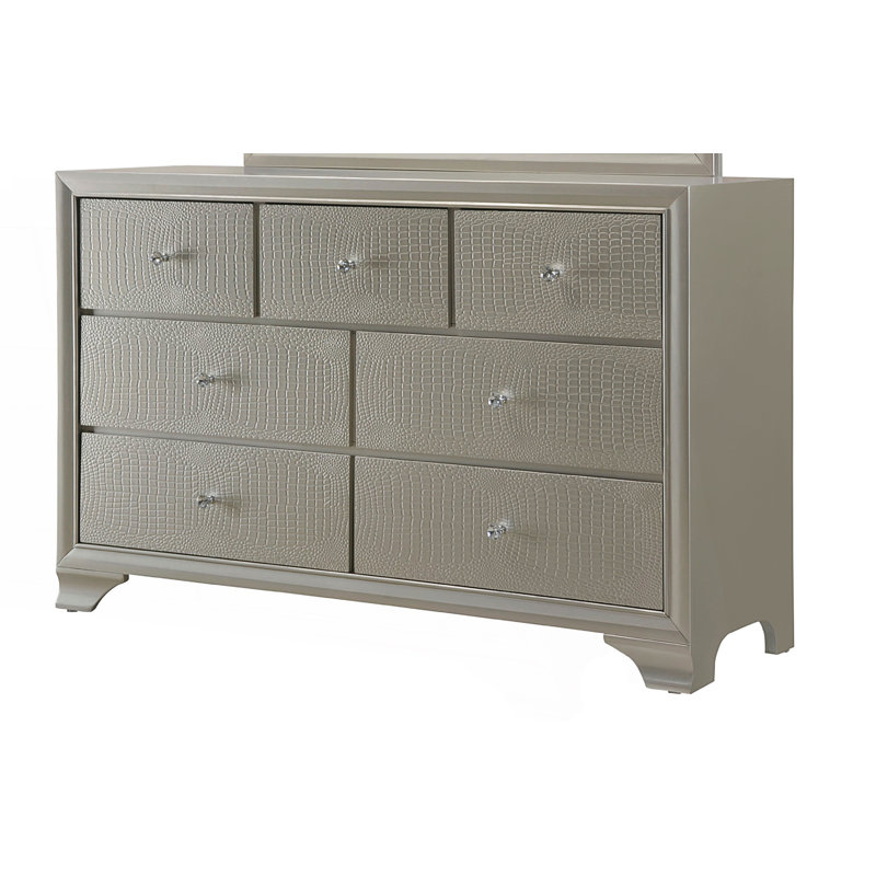 Commode 7 tiroirs 1 pièce, Champagne