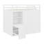 Lit mezzanine avec garde-robe, bureau et tablettes-577246019