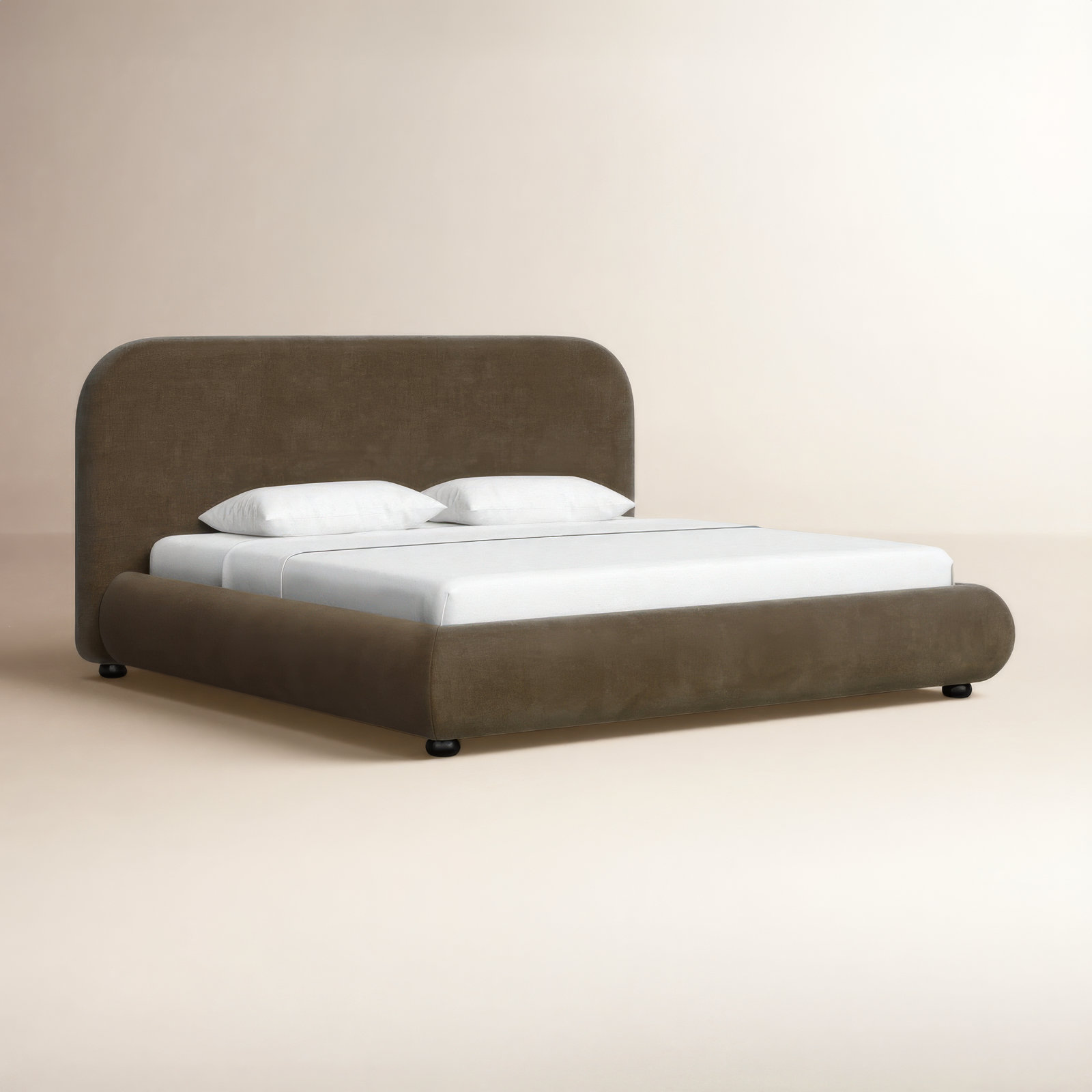 Reggie Upholstered Platform Bed, King, Olive Green Performance Chenille