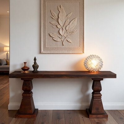 Wabi-Sabi Style Solid Wood Console Table