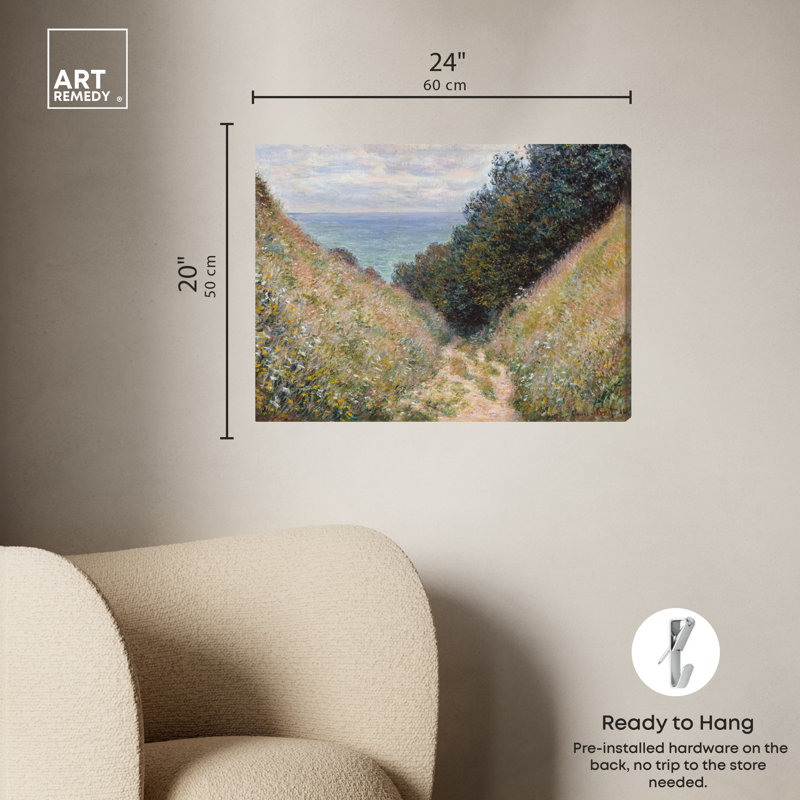 Monet Road at La Cavee Pourville 24" x 20" Wrapped Canvas Wall Art