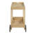 Acacia Wood Rolling Bar Cart With Wheels & Handle, Outdoor Mobile Beverage Cart For Patio, Poolside, Backyard, Double Shelf