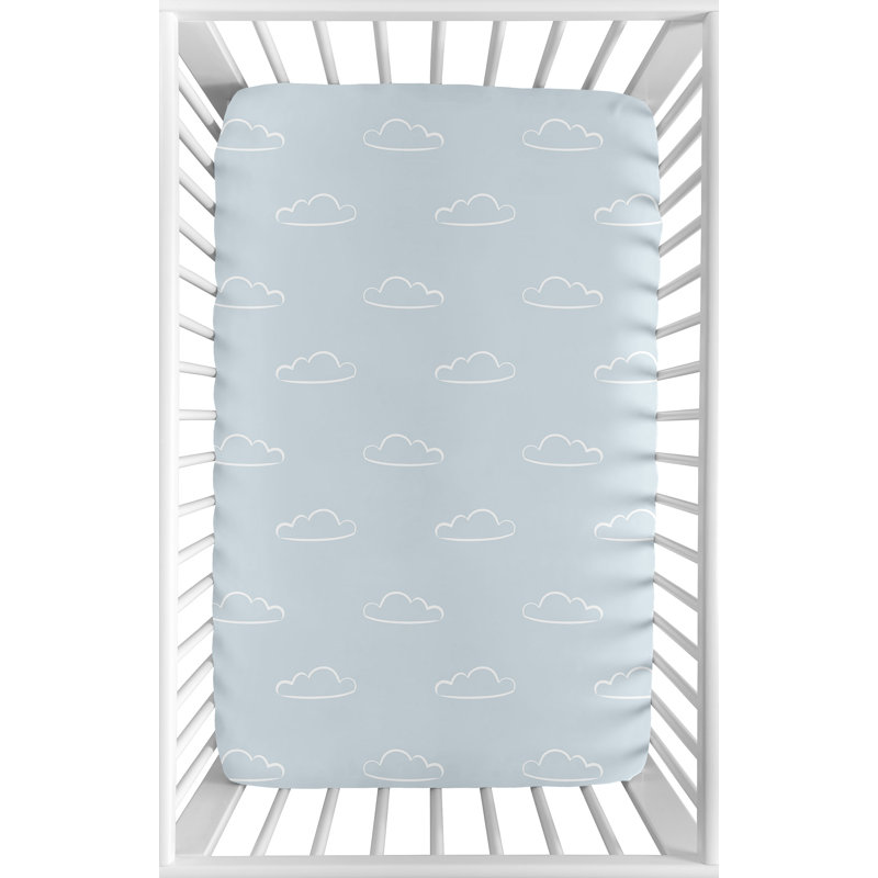 Drap-housse pour lit de bébé rouge et bleu