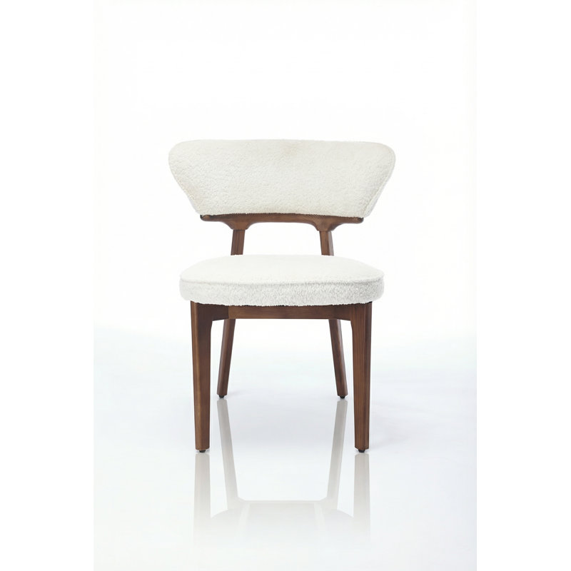 18'' H Upholstered Side Chair, Walnut