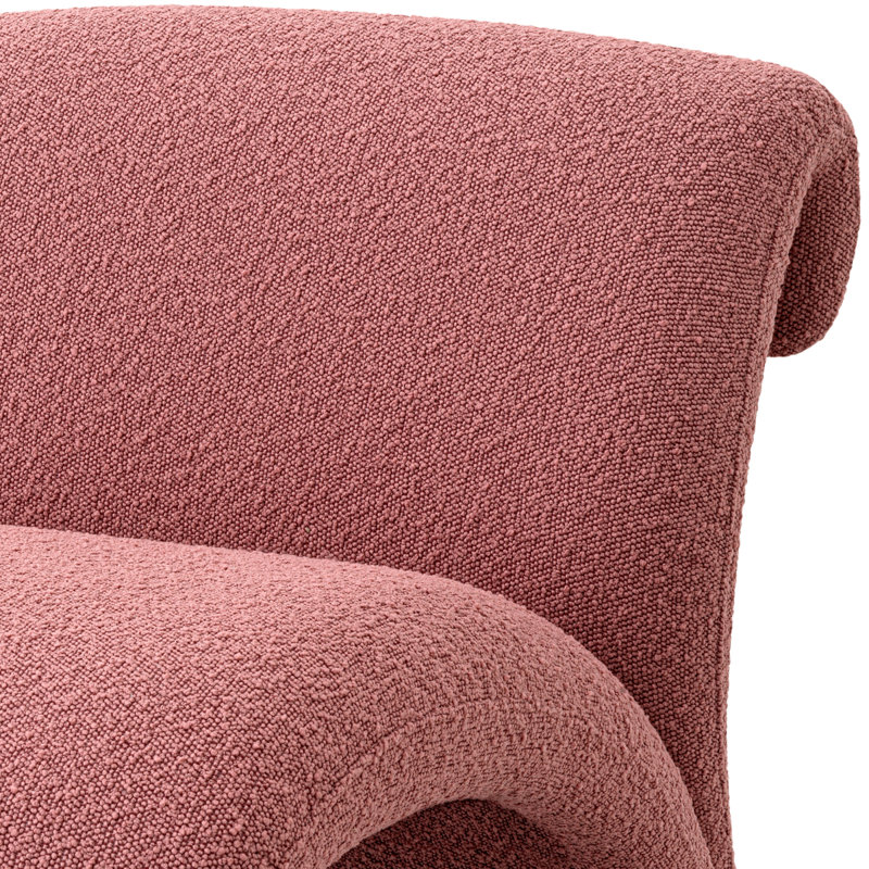 Vignola Armless Chair, Bouclé Rose Polyester Blend