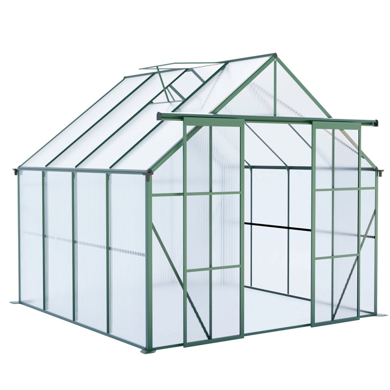Outdoor Patio Greenhouse, Green, 89.5''H x 94.5''W x 97.75''D