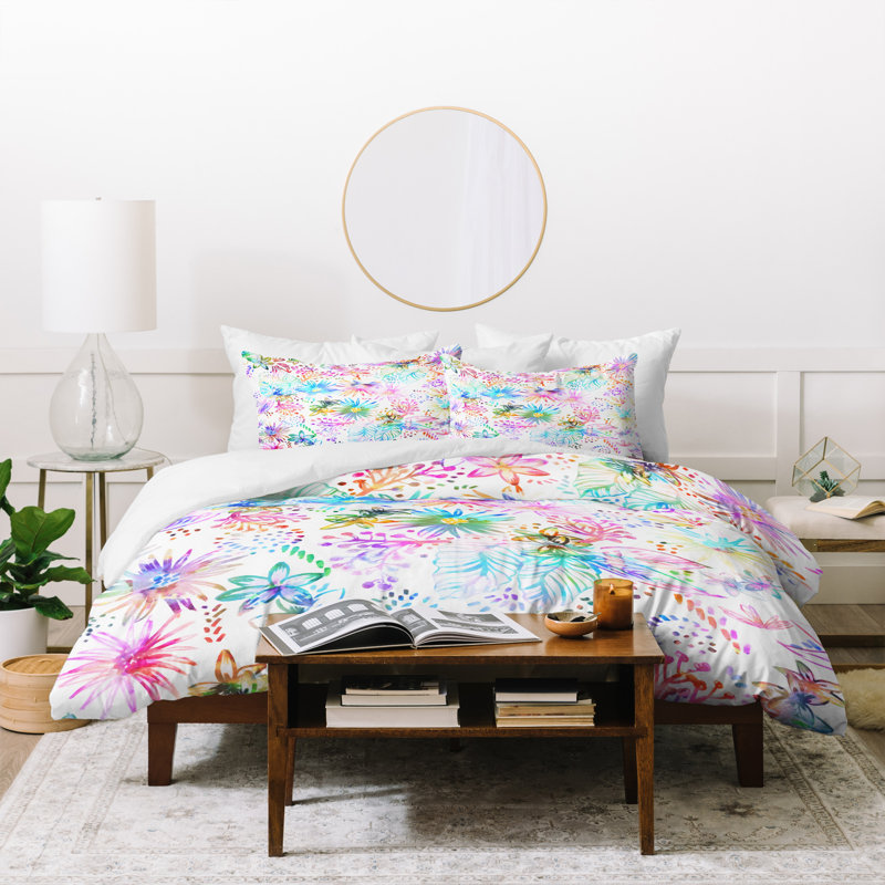  Ensemble de housse de couette en microfibre moderne et contemporain, Housse de couette pour lit simple + 1 taie d'oreil