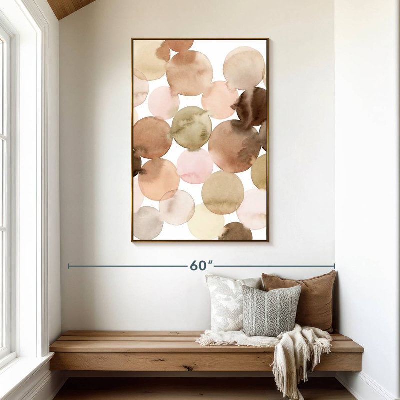 Argile mouchetée II, Cadre flottant doré, 31 po x 46 po