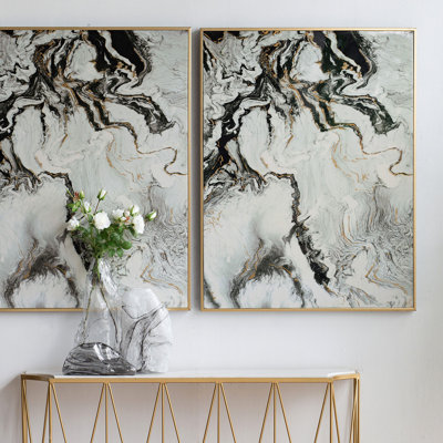 Ensemble de deux encadrements blancs
