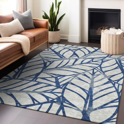 Tapis bleu marine de qualité supérieure lavable à la machine