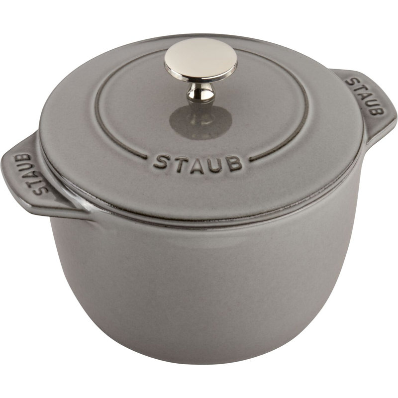Staub Cast Iron 1.84-qt Petite French Oven, .77 quarts, Graphite Gray