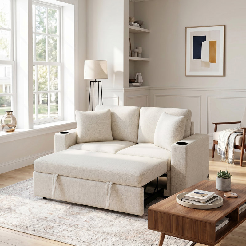 Canapé-lit coulissant 60,6 po Modern, Le beige ne s'applique pas