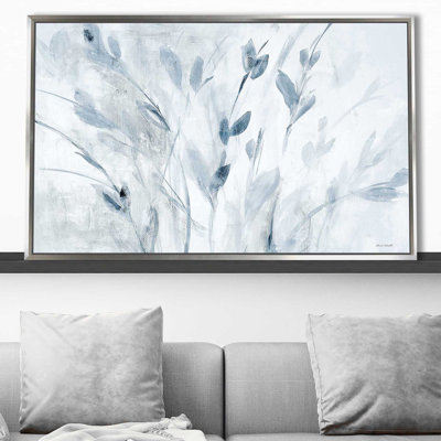 " Blue Misty Leaves " Acrylic Painting