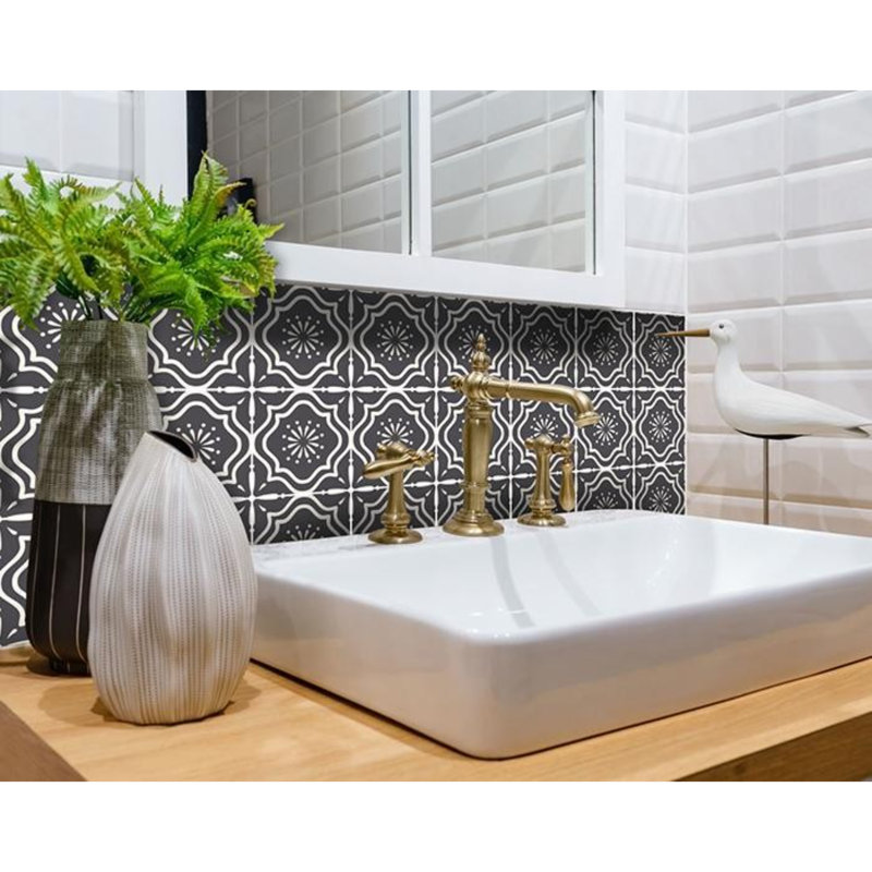 4 in. W x 4 in. L Fireplace Surround and Shower Peel and Stick Field Tile