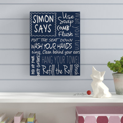 «Simon Says Bathroom Rules», art textuel